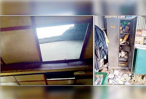 அவினாசி அருகே, பேக்கரியின் மேற்கூரையை பிரித்து பணம் திருட்டு