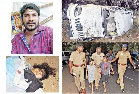 பழனி அருகே கார் உருண்டு விபத்து: மலேசியாவை சேர்ந்த தாய்-மகன் உள்பட 3 பேர் பலி 2 பேர் படுகாயம்