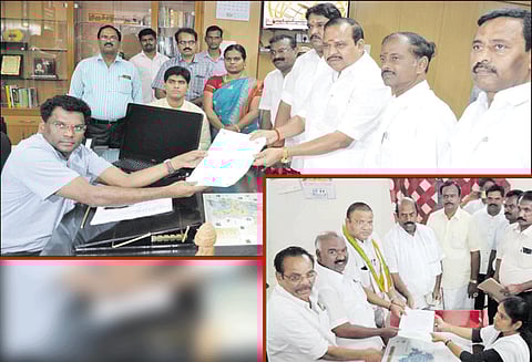 திருவண்ணாமலை தொகுதி அ.தி.மு.க. வேட்பாளர் அக்ரி எஸ்.எஸ்.கிருஷ்ணமூர்த்தி வேட்புமனு தாக்கல் ஆரணியில் காங்கிரஸ் வேட்பாளர் எம்.கே.விஷ்ணுபிரசாத் மனுதாக்கல்