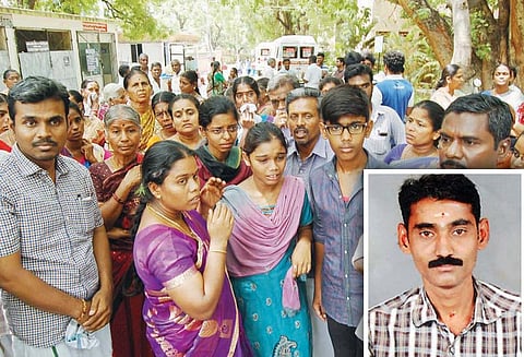 ஈரோட்டில், கந்து வட்டி கொடுமையால் தொழிலாளி தற்கொலை -உடலை வாங்க மறுத்து உறவினர்கள் போராட்டத்தில் ஈடுபட்டதால் பரபரப்பு