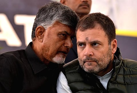 ராகுல் காந்தி-சந்திரபாபு நாயுடு சந்திப்பில் முடிவு: எதிர்க்கட்சி தலைவர்கள் 21-ந்தேதி ஆலோசனை