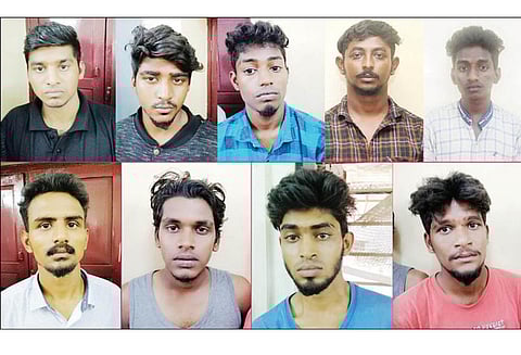 தோழியின் பிறந்தநாள் விழாவில் தகராறு, வாலிபர்களை விடுதியில் அடைத்து வைத்து தாக்கியதாக 9 பேர் கைது