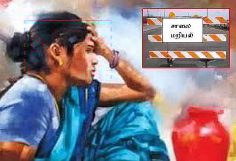 காஞ்சீபுரம் குடிநீர் வழங்காததை கண்டித்து நகராட்சி அலுவலகத்தை முற்றுகையிட்டு மறியல்