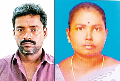 மூங்கில்துறைப்பட்டு அருகே, அம்மிக்கல்லை தலையில் போட்டு மனைவி படுகொலை