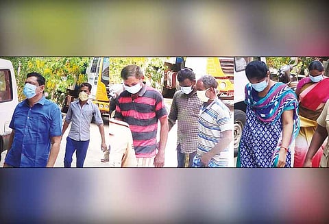 ஊஞ்சலூர் அருகே பயங்கரம்: கம்மல், செல்போன் திருடிய தொழிலாளி மரத்தில் கட்டி வைத்து அடித்து கொலை - 2 பெண்கள் உள்பட 8 பேர் கைது
