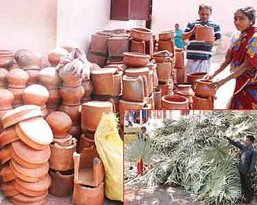 குமரி மாவட்டத்தில் பொங்கல் பண்டிகையையொட்டி மண் பானை, அடுப்பு–பனை ஓலை விற்பனை அமோகம்