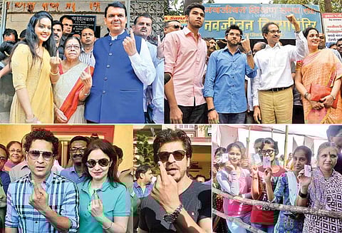 மராட்டியத்தில் 10 மாநகராட்சி தேர்தல் அமைதியாக நடந்தது மும்பையில் 55 சதவீதம் வாக்குப்பதிவு