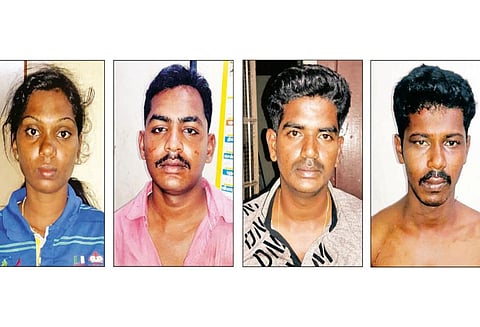 கள்ளக்காதல் தகராறில் போலீஸ்காரர் கொலை: பெண் போலீஸ் உள்பட 4 பேர் பணி இடைநீக்கம்