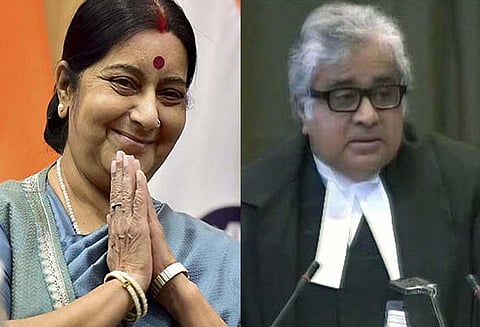 குல்புஷன் ஜாதவுக்கு ஆதரவாக வாதாடும் ஹரிஷ் சால்வே 1 ரூபாய் மட்டுமே சம்பளம்-சுஷ்மா சுவராஜ்