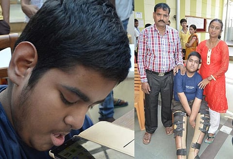 பெங்காலில் 90% ஊனமுற்ற மாணவர் வாயால் தேர்வெழுதி 88% மதிப்பெண்கள் பெற்றார்