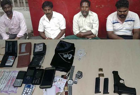 சென்னையில் கள்ளத்துப்பாக்கியுடன் தி.மு.க. பிரமுகர் உள்பட 4 பேர் கைது