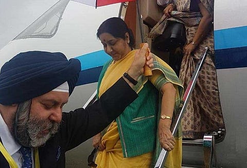 பிம்ஸ்டெக் மாநாட்டில் பங்கேற்க நேபாளம் சென்றடைந்தார் சுஷ்மா சுவராஜ்