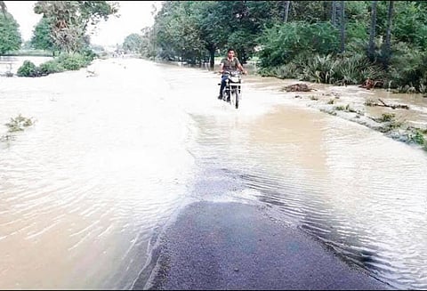 பெரம்பலூர் அருகே மருதையாற்றில் வெள்ளப்பெருக்கு வயலுக்குள் மழைநீர் புகுந்தது
