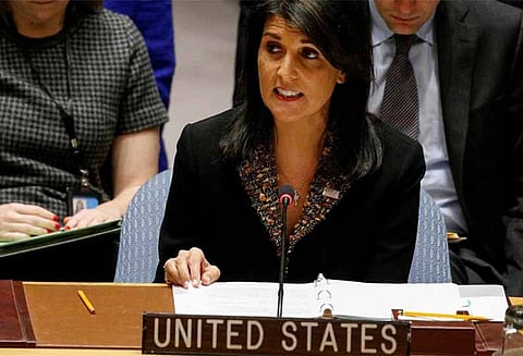 சவுதி அரேபியா மீது ஏவப்பட்ட ஏவுகணையில் ஈரானின் சின்னம் ஐ.நா அமெரிக்க தூதர்