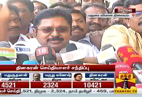 தமிழக மக்களின் எண்ணம் வெளிப்படும் வகையில் ஆர்.கே. நகர் மக்கள் செயல்பட்டுள்ளனர்; மதுரையில் தினகரன் பேட்டி