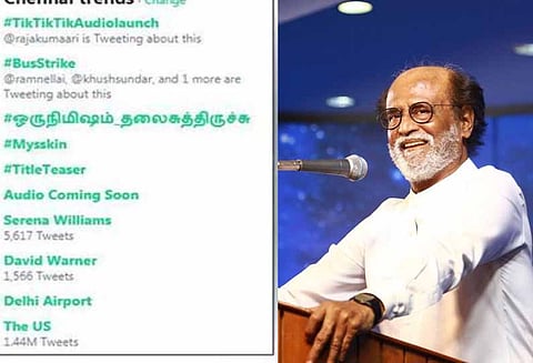 இந்திய அளவில் ட்ரெண்ட்டான ’ரஜினியின் எனக்கு ஒரு நிமிஷம் தலையே சுத்திருச்சு’