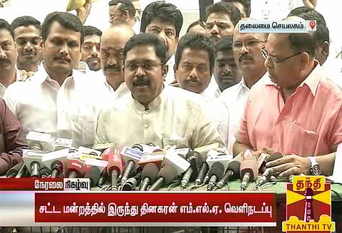 என்னைப் பேச அனுமதிக்கவில்லை- சட்டசபையில் தினகரனின் முதல் வெளிநடப்பு