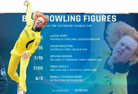 எட்டு விக்கெட் வீழ்த்தி ஆஸ்திரேலிய பந்துவீச்சாளர் லாயிட் போப் சாதனை