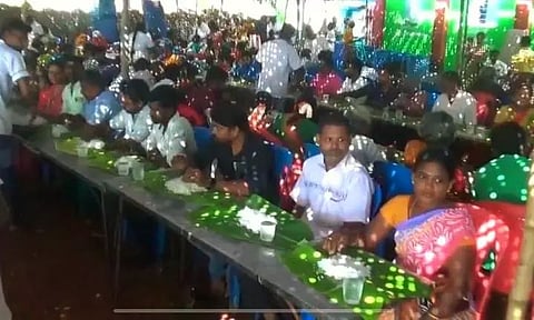 கோவில் திருவிழாவில் 470 ஆடுகள் பலியிட்டு கறி விருந்து