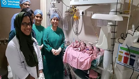 சிவமொக்கா ஒரே பிரசவத்தில் 4 குழந்தைகளை பெற்றெடுத்த பெண்