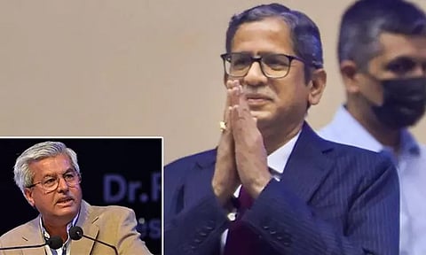 தலைமை நீதிபதி ரமணா மக்களின் நீதிபதியாக திகழ்ந்தவர்: கண்ணீர் மல்க பிரியாவிடை அளித்த துஷ்யந்த் தவே!