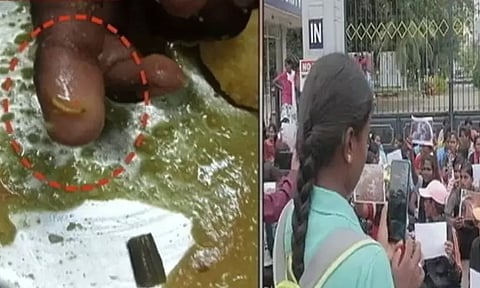 விடுதியில் வழங்கப்பட்ட உணவில் புழு; பாரதியார் பல்கலை. மாணவிகள் போராட்டம்