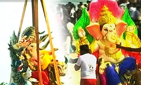 சென்னையில் 2,500 விநாயகர் சிலைகள் கடலில் கரைப்பு - பாதுகாப்பு பணிக்காக ஏராளமான போலீசார் குவிப்பு