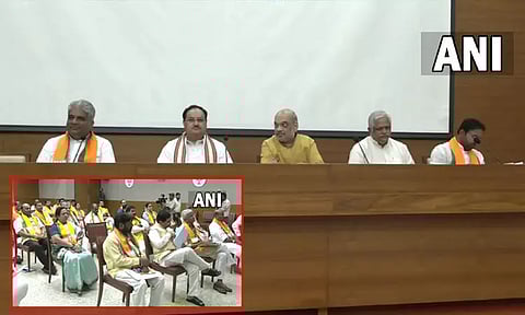 2024 மக்களவை தேர்தல்: டெல்லியில் ஜே.பி. நட்டா தலைமையில் பா.ஜ.க. கூட்டம்; மத்திய மந்திரிகள் பங்கேற்பு