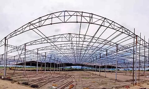 பந்தல் அமைக்கும் பணி