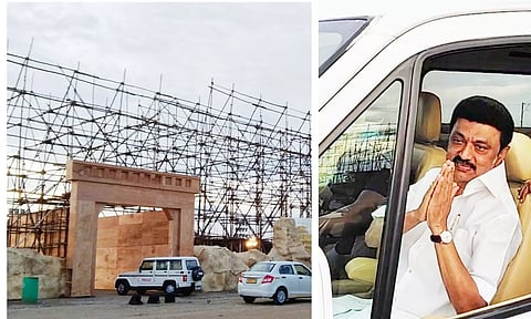 தி.மு.க. முப்பெரும் விழாவுக்கான ஏற்பாடுகளை முதல்-அமைச்சர் மு.க.ஸ்டாலின் பார்வையிட்டார்