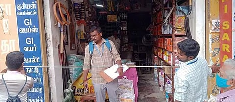 கம்பராயப்பெருமாள் கோவிலுக்கு சொந்தமான கடைகள், வீடுகளில் அளவீடு பணி