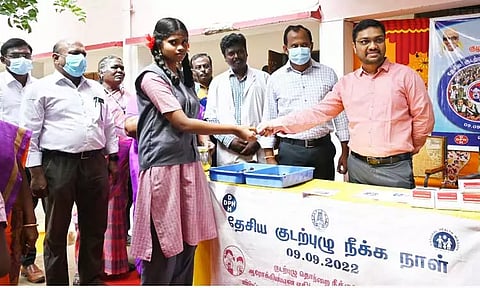 5½ லட்சம் பேருக்கு குடற்புழு நீக்க மாத்திரைகள்