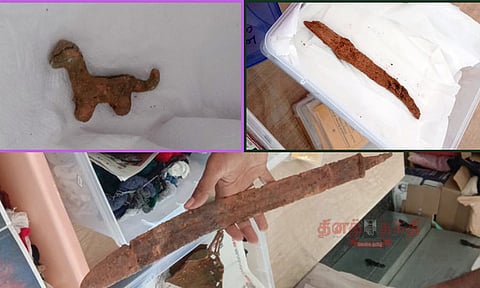 ஆதிச்சநல்லூர் அகழாய்வில் வெண்கலத்தால் ஆன நாய், மான், ஆடு உருவங்கள் கண்டுபிடிப்பு