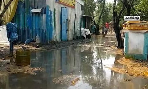 சென்னை காசிமேட்டில் பைப் லைனில் ஏற்பட்ட கசிவால் குளம் போல் தேங்கிய எண்ணெய் அகற்றம்