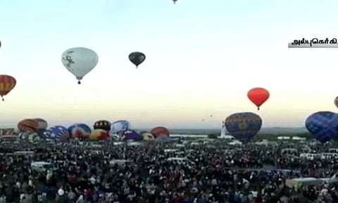 கண்ணைக் கவரும் வண்ண பலூன்கள் - அமெரிக்காவில் களை கட்டிய வெப்பக் காற்று பலூன் திருவிழா