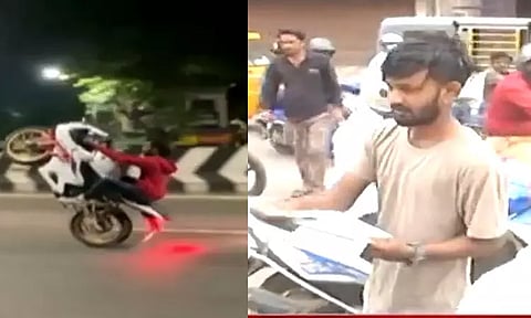 பைக் சாகசம் செய்த யூடியூபரை சாலை விழிப்புணர்வு நோட்டீஸ் வழங்க வைத்த ஐகோர்ட்டு