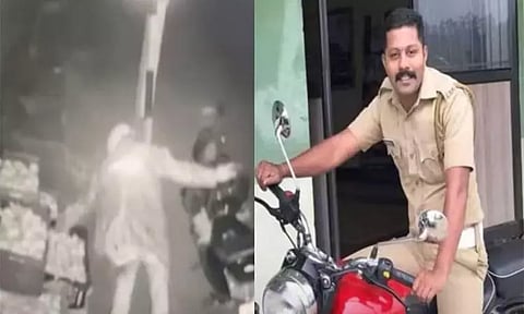 பழக்கடையில் மாம்பழம் திருடிய போலீஸ்காரர் பணி இடைநீக்கம்