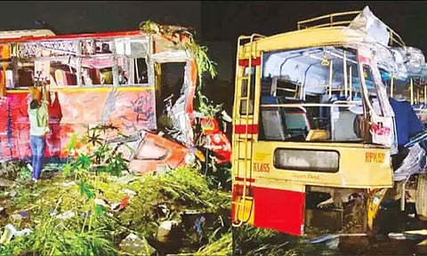 பாலக்காடு அருகே பயங்கர விபத்து: ஊட்டிக்கு சுற்றுலா வந்த மாணவர்கள் உள்பட 9 பேர் சாவு