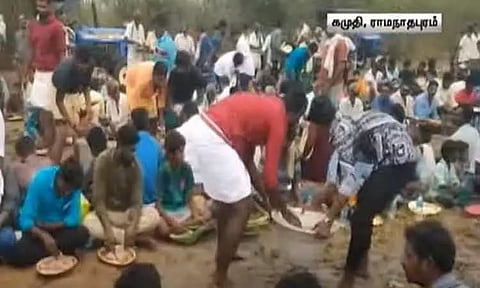 ராமநாதபுரத்தில் ஆண்கள் மட்டுமே பங்கேற்கும் கோவில் திருவிழா - கிடா வெட்டி பிரம்மாண்ட கறி விருந்து