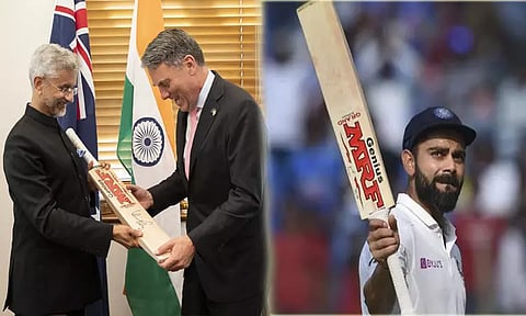 ஆஸி. துணை பிரதமருக்கு கோலி 'ஆட்டோகிராப்' போட்ட பேட்டை பரிசாக வழங்கிய மத்திய மந்திரி ஜெய்சங்கர்