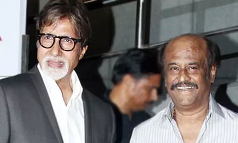 80-வது பிறந்தநாள் கொண்டாடிய அமிதாப்பச்சனை வாழ்த்திய ரஜினி