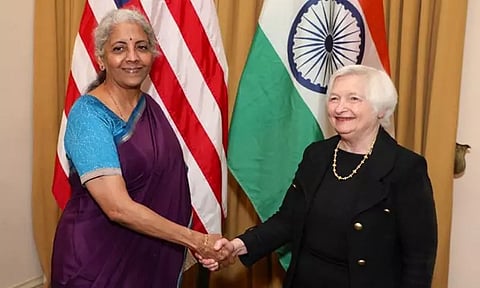 இந்தியாவுக்கு வருகை தர அமெரிக்க நிதி மந்திரிக்கு நிர்மலா சீதாராமன் அழைப்பு