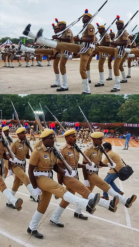 ஜனாதிபதி கொடியுடன் பயிற்சி முடித்த தமிழக காவலர்களின் வீர சாகச, அணிவகுப்பு
