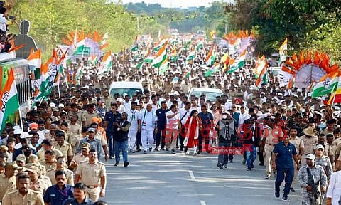 ஓய்வு பெற்ற ராணுவ வீரர்களுடன் ராகுல்காந்தி பாதயாத்திரை