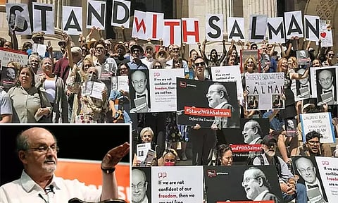 அமெரிக்காவில் கத்தியால் குத்தப்பட்ட சல்மான் ருஷ்டிக்கு ஒரு கண்ணில் பார்வை பறிபோன சோகம்..!