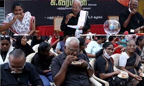 சூரிய கிரகணத்தில் உணவு சாப்பிட்ட திராவிடர் கழகத்தினர்