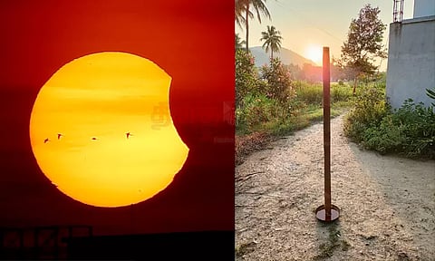 பாரம்பரிய முறைப்படி சூரிய கிரகணத்தை அறிந்த பொதுமக்கள்