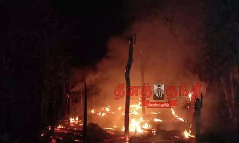 குடிசை வீட்டில் தீ