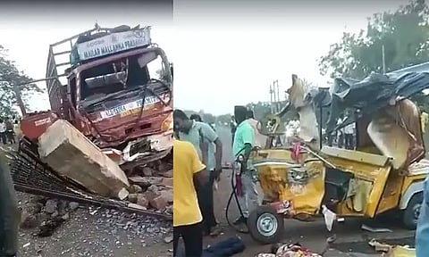 ஆட்டோ மீது லாரி மோதி விபத்து; வேலை முடிந்து வீட்டிற்கு சென்ற 7 பெண்கள் உடல்நசுங்கி பலி