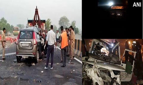 உத்தரபிரதேசத்தில் யமுனா எக்ஸ்பிரஸ் சாலை கார் விபத்தில் 4 பேர் பலி